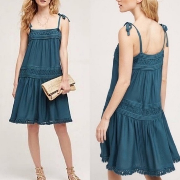Anthropologie Dresses & Skirts - Floreat Anthropologie Tassel Drop Waist Dress